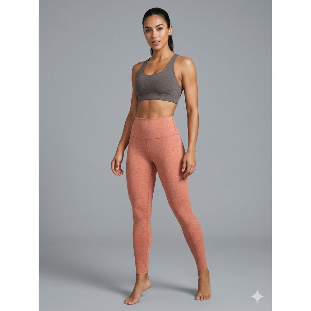 Beyond Yoga Spacedye Caught In The Midi High Waisted Leggings Orange Coral XL